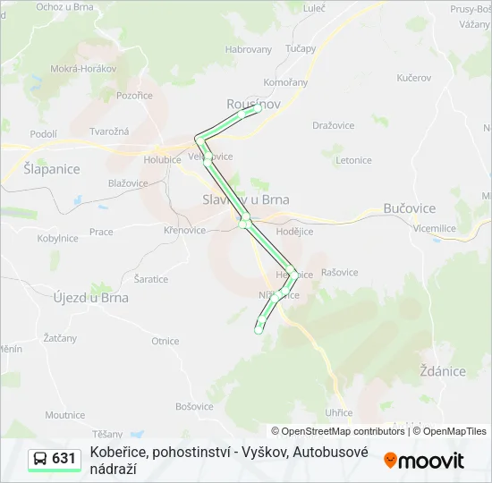 Автобус 631: карта маршрута