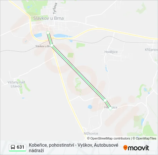Автобус 631: карта маршрута