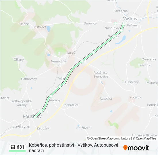 Автобус 631: карта маршрута