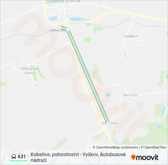 Автобус 631: карта маршрута