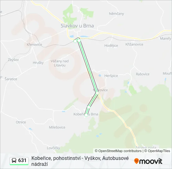Автобус 631: карта маршрута