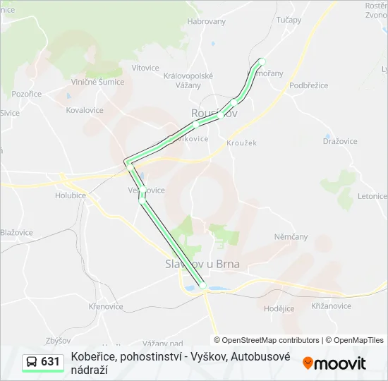 Автобус 631: карта маршрута
