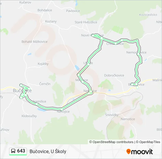 Автобус 643: карта маршрута