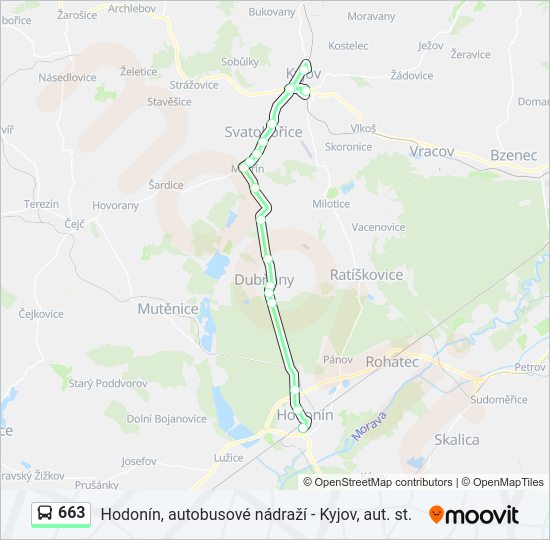 Автобус 663: карта маршрута