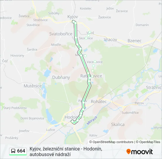 Автобус 664: карта маршрута