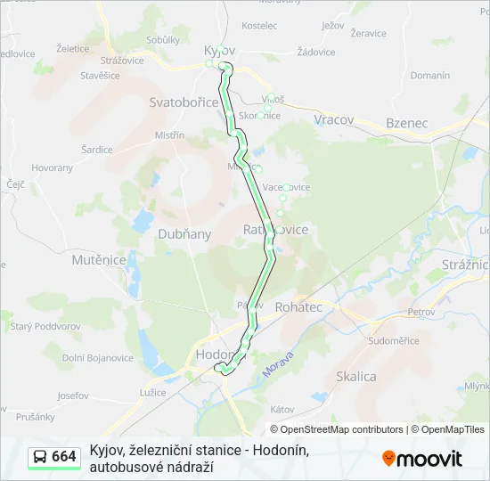 Автобус 664: карта маршрута