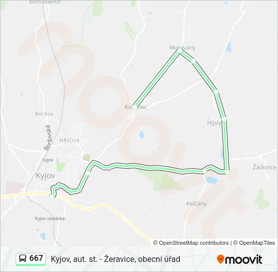 667 Bus Line Map