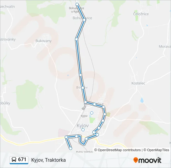 671 Bus Line Map