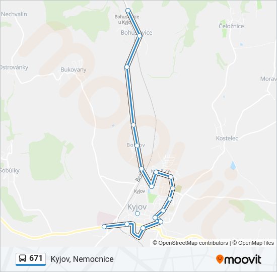 Автобус 671: карта маршрута