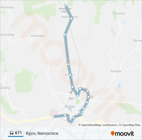 671 Bus Line Map