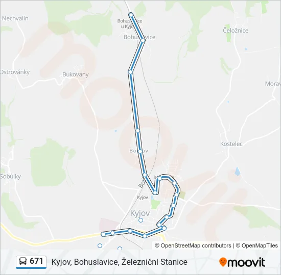 671 Bus Line Map
