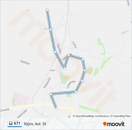 671 Bus Line Map