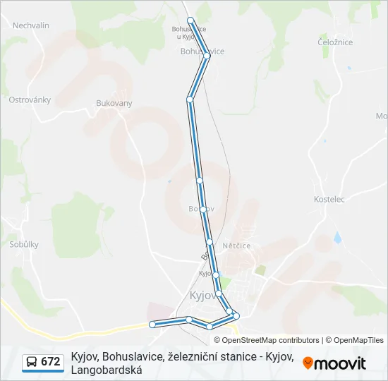 Автобус 672: карта маршрута