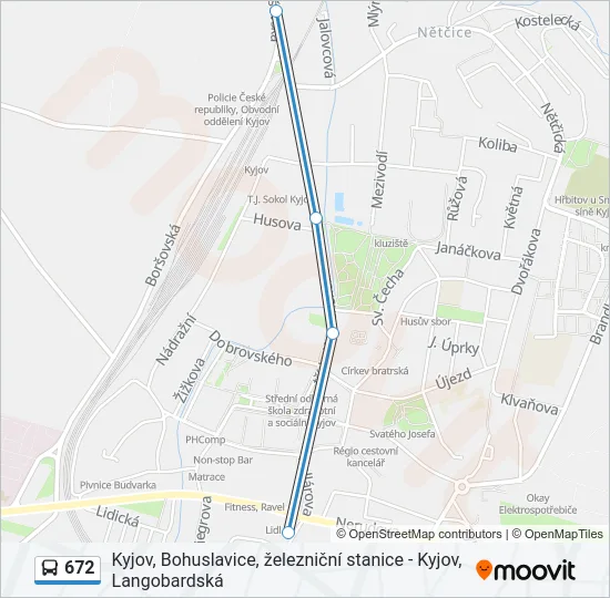 Автобус 672: карта маршрута