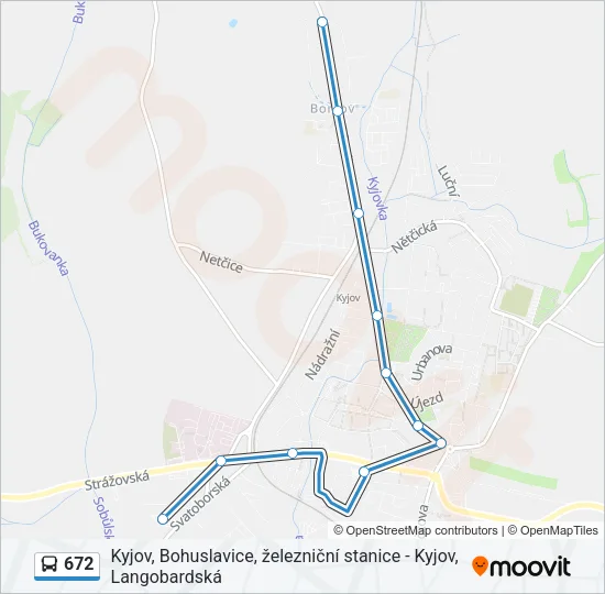 Автобус 672: карта маршрута