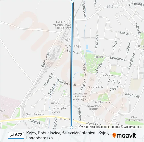 Автобус 672: карта маршрута