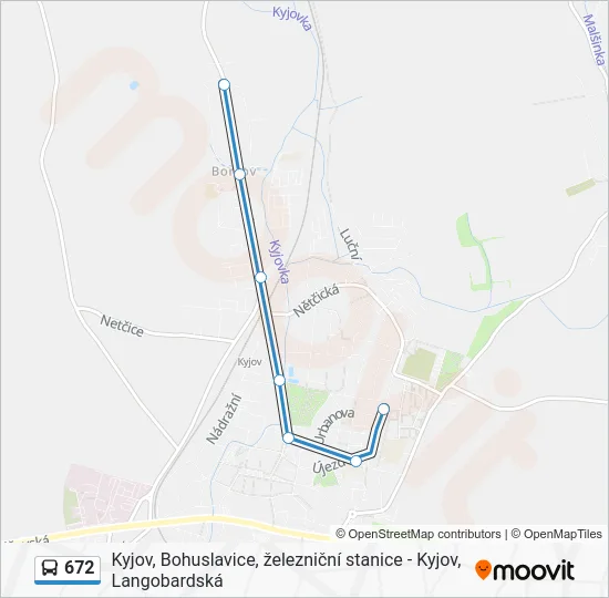 Автобус 672: карта маршрута