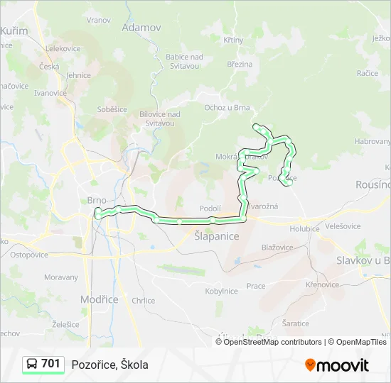 Автобус 701: карта маршрута