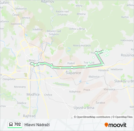 702 Bus Line Map