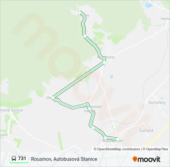Автобус 731: карта маршрута