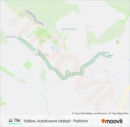 Автобус 756: карта маршрута