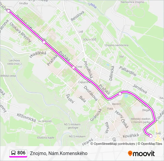 Автобус 806: карта маршрута