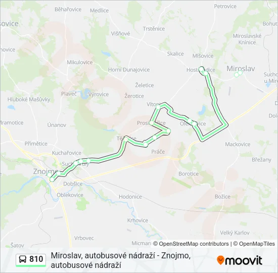 Автобус 810: карта маршрута