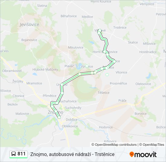 Автобус 811: карта маршрута