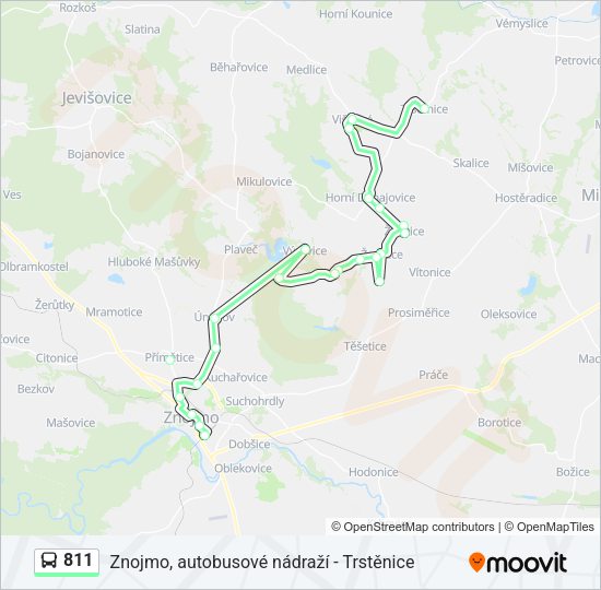 Автобус 811: карта маршрута