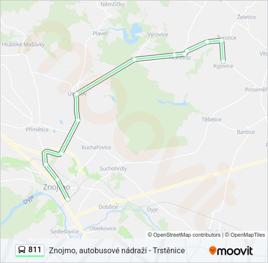 Автобус 811: карта маршрута