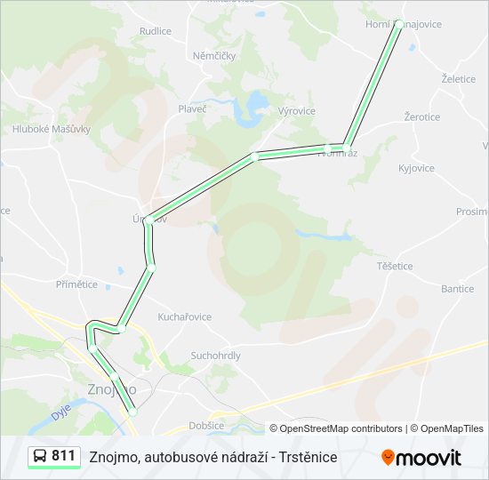 Автобус 811: карта маршрута