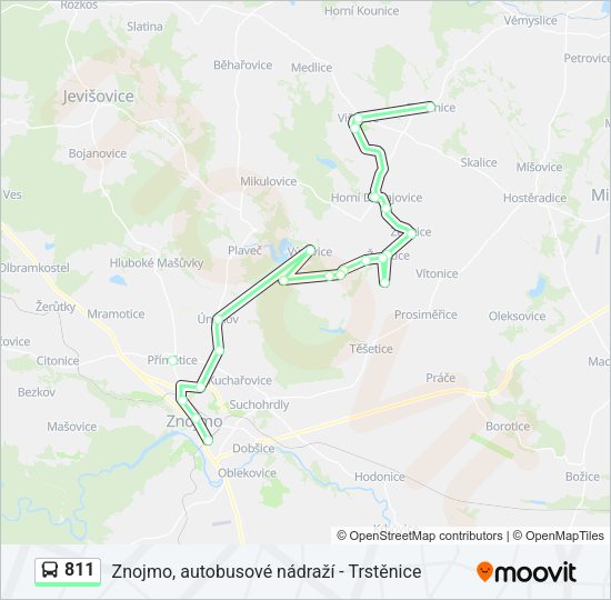 Автобус 811: карта маршрута