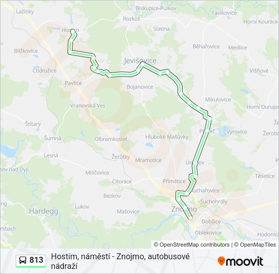 Автобус 813: карта маршрута