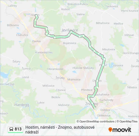 813 Bus Line Map