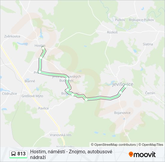 Автобус 813: карта маршрута
