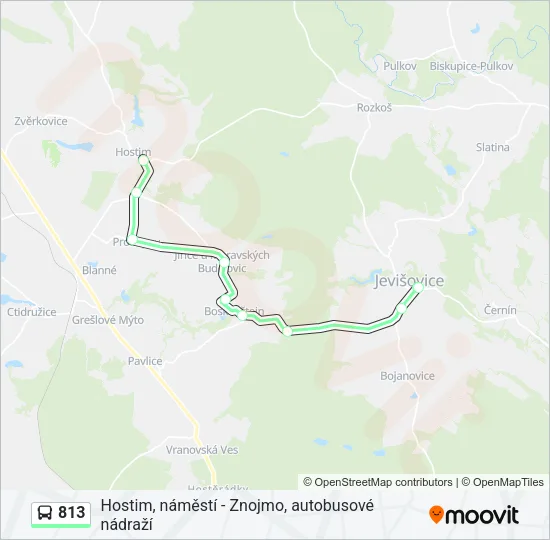 813 autobus Mapa linky