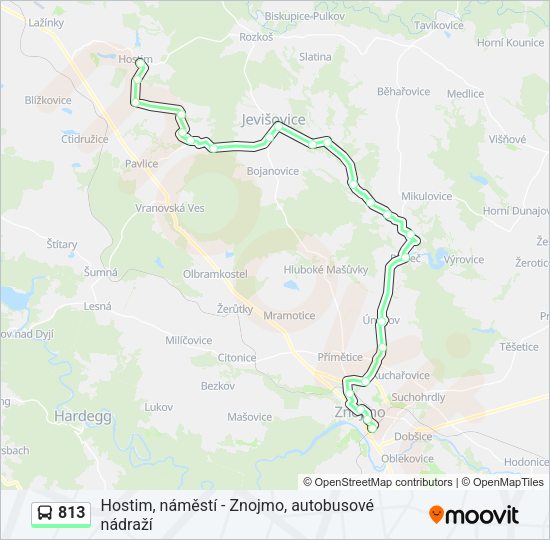Автобус 813: карта маршрута