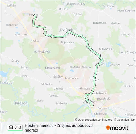 813 Bus Line Map