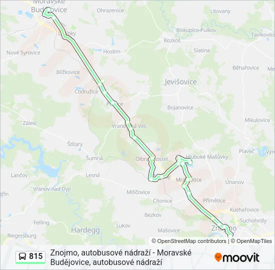 Автобус 815: карта маршрута