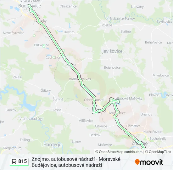 Автобус 815: карта маршрута