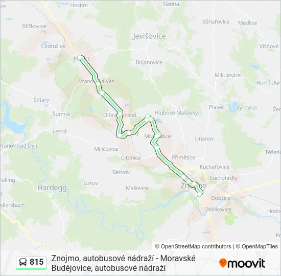 Автобус 815: карта маршрута