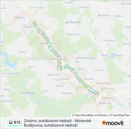 Автобус 815: карта маршрута
