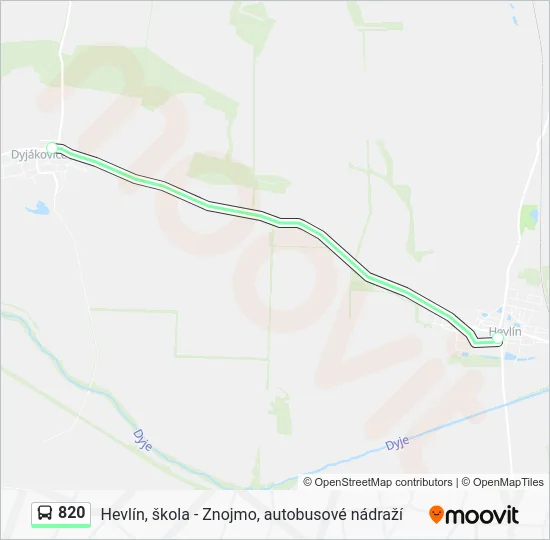 Автобус 820: карта маршрута