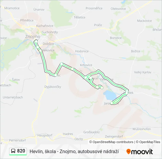Автобус 820: карта маршрута