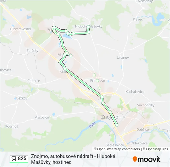 Автобус 825: карта маршрута