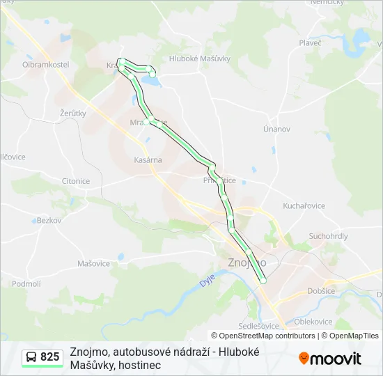 Автобус 825: карта маршрута