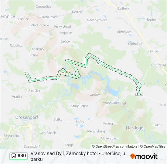 Автобус 830: карта маршрута