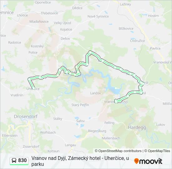 Автобус 830: карта маршрута