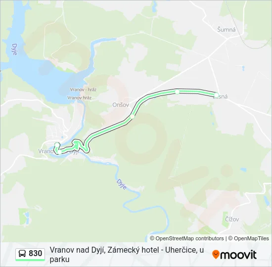 Автобус 830: карта маршрута