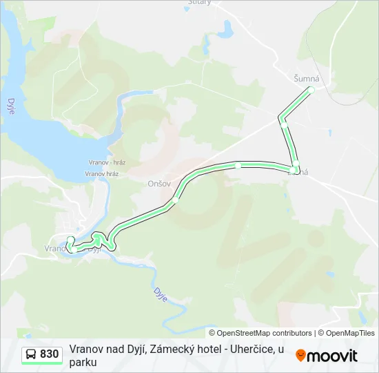 Автобус 830: карта маршрута